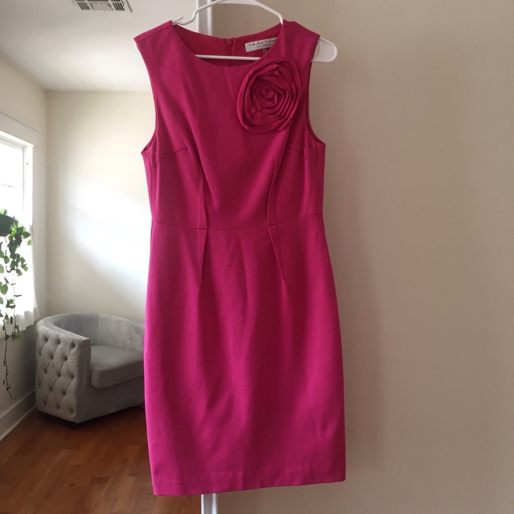 Trina Turk pink dress with flower size 6
